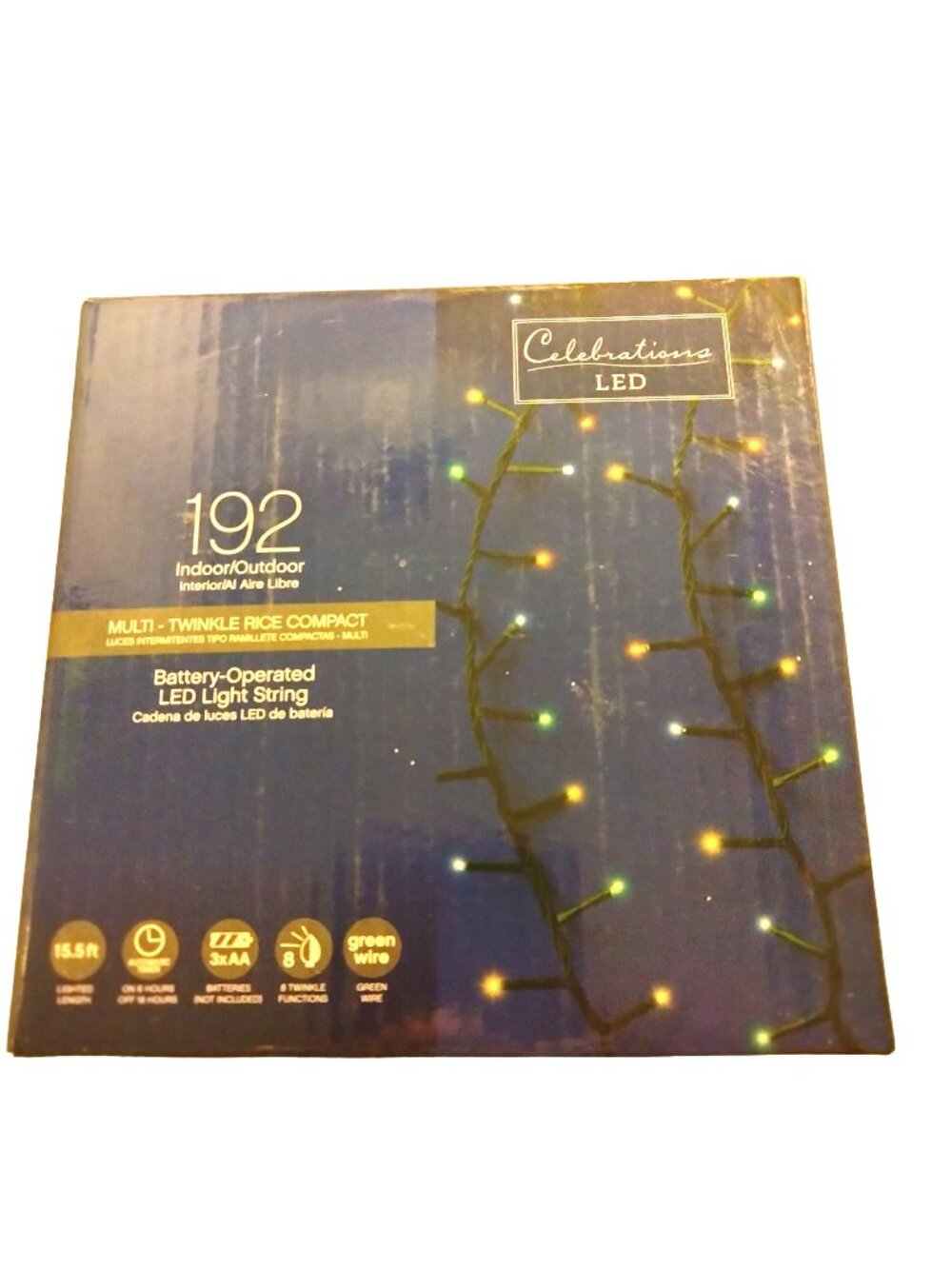 Celebrations LED String Lights Multicolored Rice Fairy Battery Wedding Patio